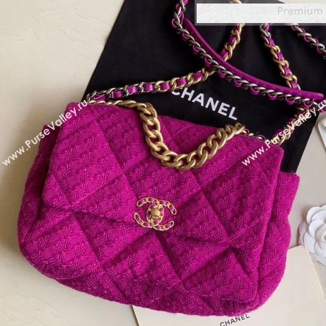Chanel 19 Tweed Large Flap Bag AS1161 Purple 2019 (XING-9121721)