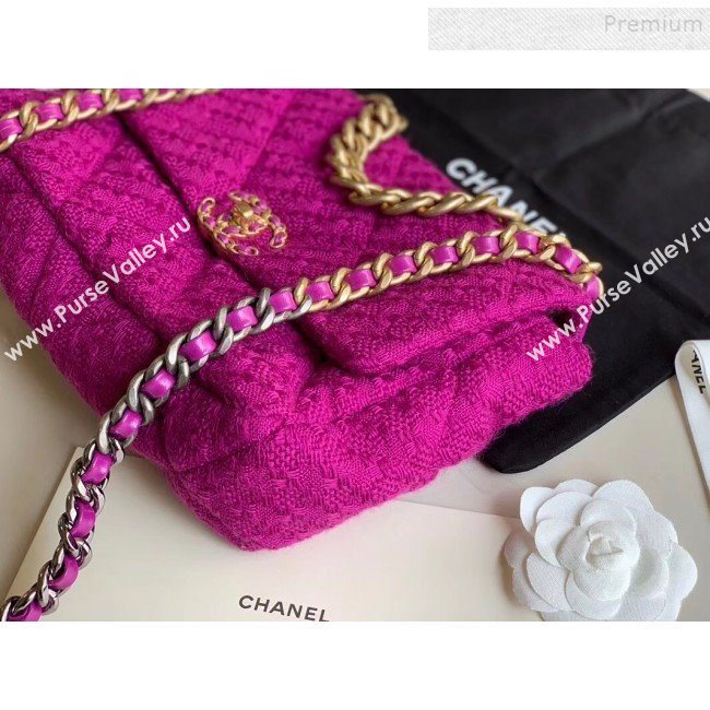 Chanel 19 Tweed Large Flap Bag AS1161 Purple 2019 (XING-9121721)