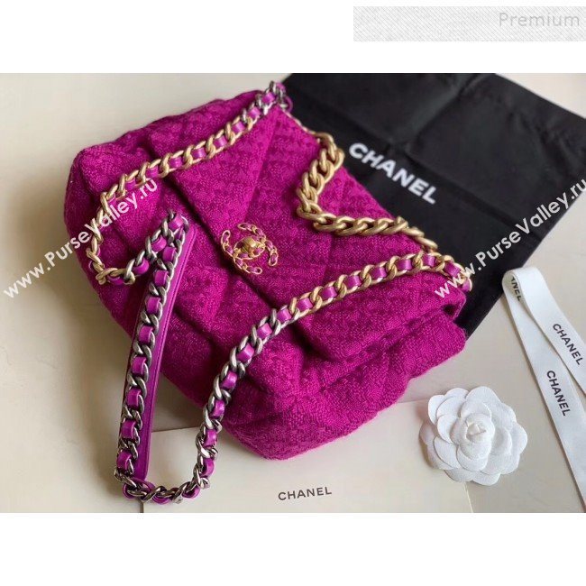 Chanel 19 Tweed Large Flap Bag AS1161 Purple 2019 (XING-9121721)