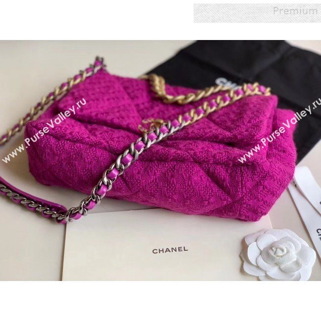 Chanel 19 Tweed Large Flap Bag AS1161 Purple 2019 (XING-9121721)