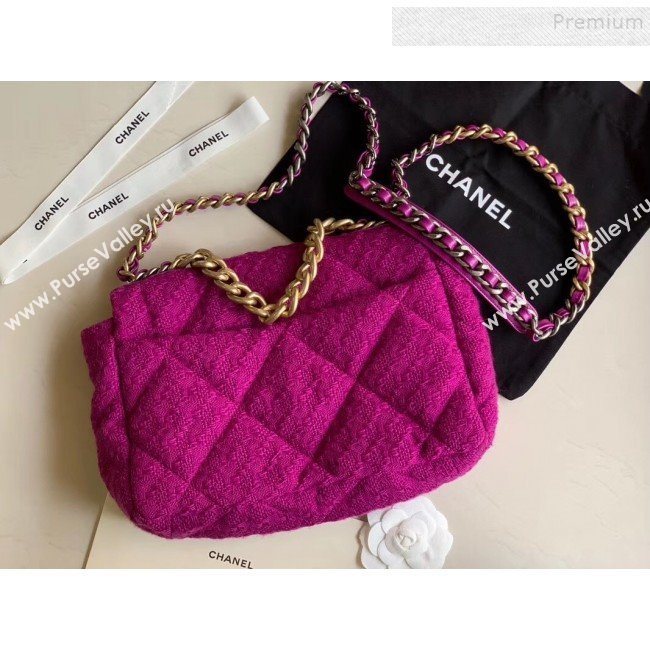 Chanel 19 Tweed Large Flap Bag AS1161 Purple 2019 (XING-9121721)