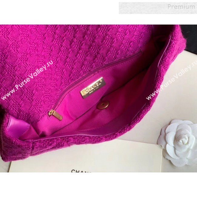 Chanel 19 Tweed Large Flap Bag AS1161 Purple 2019 (XING-9121721)
