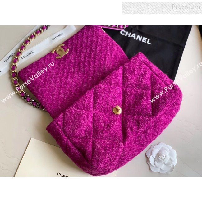 Chanel 19 Tweed Large Flap Bag AS1161 Purple 2019 (XING-9121721)