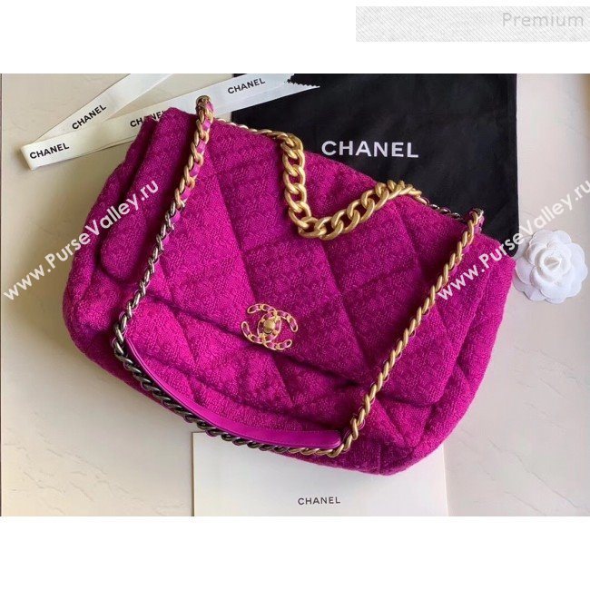 Chanel 19 Tweed Maxi Flap Bag AS1162 Purple 2019 (XING-9121722)