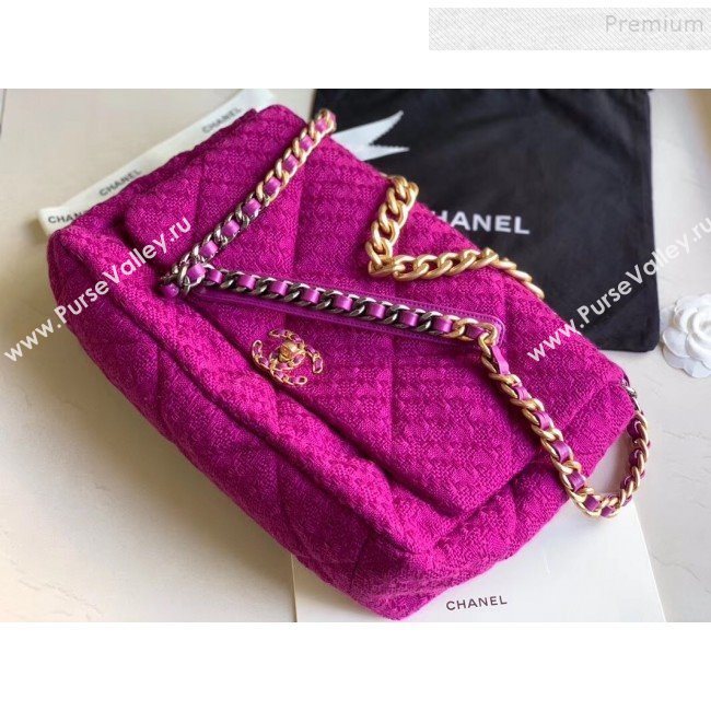 Chanel 19 Tweed Maxi Flap Bag AS1162 Purple 2019 (XING-9121722)