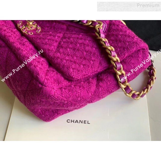 Chanel 19 Tweed Maxi Flap Bag AS1162 Purple 2019 (XING-9121722)