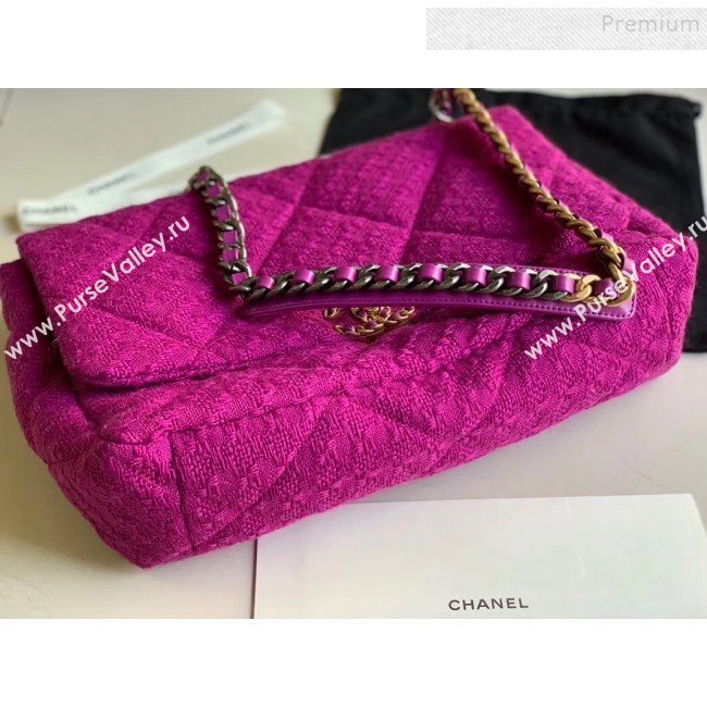 Chanel 19 Tweed Maxi Flap Bag AS1162 Purple 2019 (XING-9121722)