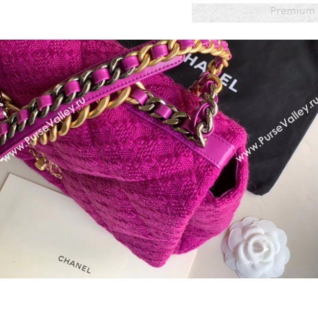 Chanel 19 Tweed Maxi Flap Bag AS1162 Purple 2019 (XING-9121722)