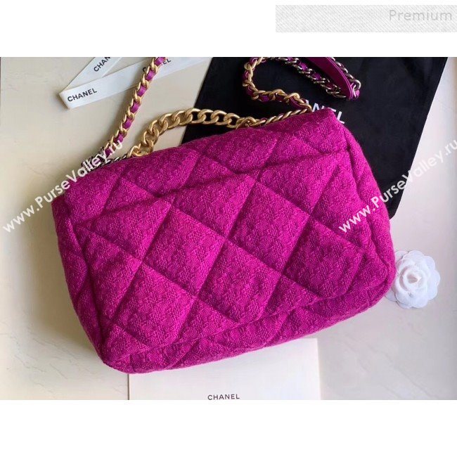 Chanel 19 Tweed Maxi Flap Bag AS1162 Purple 2019 (XING-9121722)