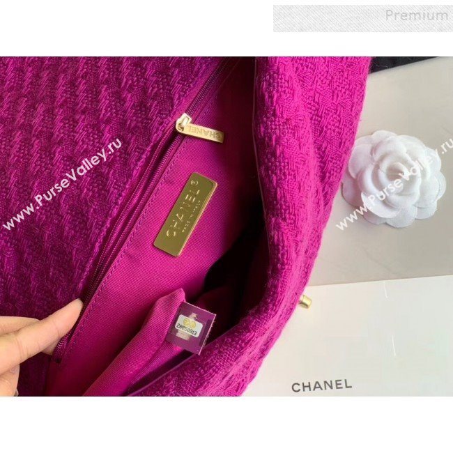 Chanel 19 Tweed Maxi Flap Bag AS1162 Purple 2019 (XING-9121722)