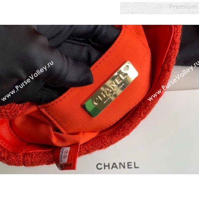 Chanel 19 Tweed Flap Waist Bag/Belt Bag AS1163 Red 2019 (XING-9121726)