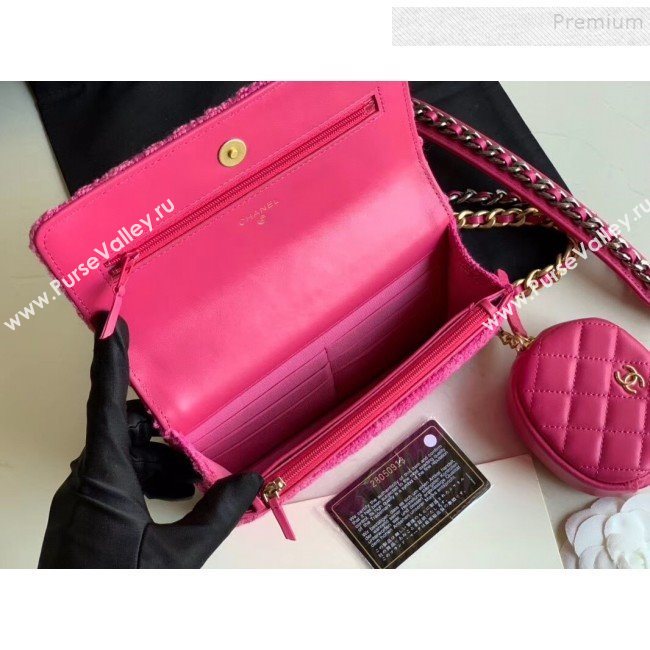 Chanel 19 Tweed Wallet on Chain WOC and Coin Purse AP0985 Pink 2019 (XING-9121730)