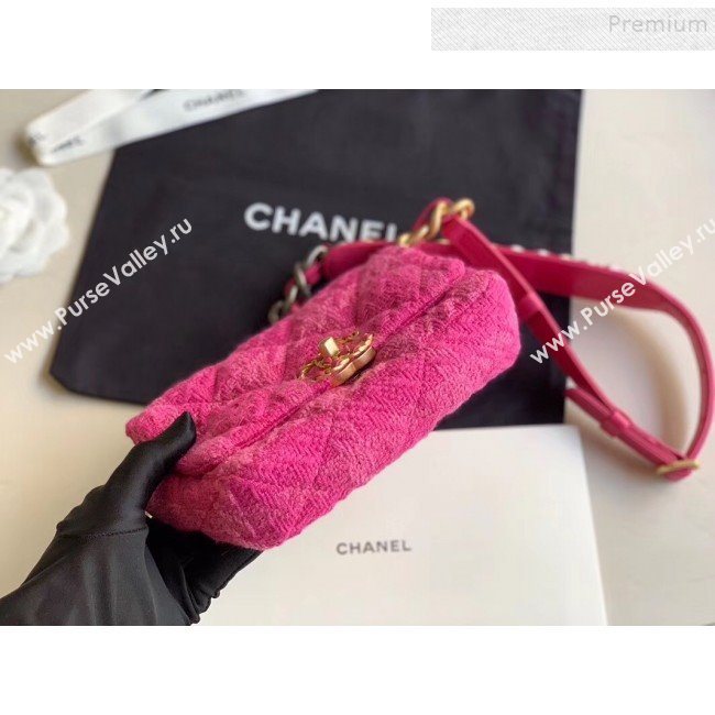 Chanel 19 Tweed Flap Waist Bag/Belt Bag AS1163 Pink 2019 (XING-9121727)