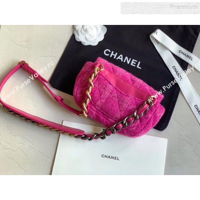 Chanel 19 Tweed Flap Waist Bag/Belt Bag AS1163 Pink 2019 (XING-9121727)