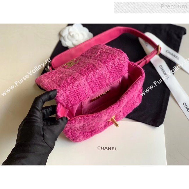 Chanel 19 Tweed Flap Waist Bag/Belt Bag AS1163 Pink 2019 (XING-9121727)