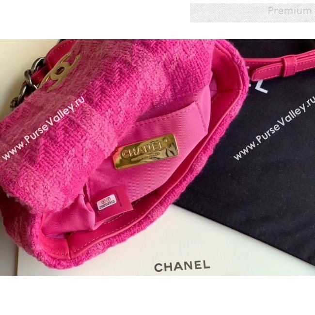 Chanel 19 Tweed Flap Waist Bag/Belt Bag AS1163 Pink 2019 (XING-9121727)