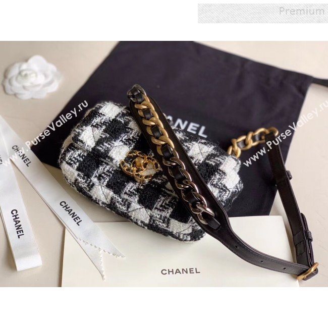 Chanel Houndstooth Tweed 19 Belt Bag/Waist Bag AS1163 White/Black 2019 (XING-9121729)