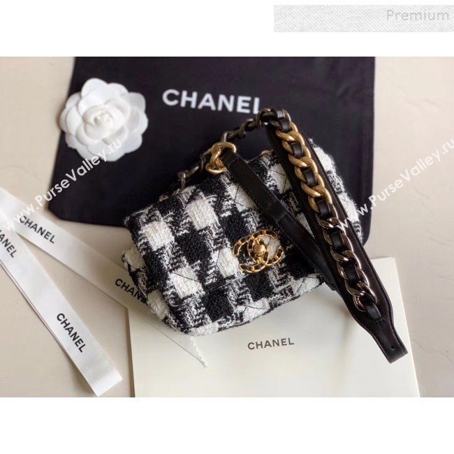 Chanel Houndstooth Tweed 19 Belt Bag/Waist Bag AS1163 White/Black 2019 (XING-9121729)