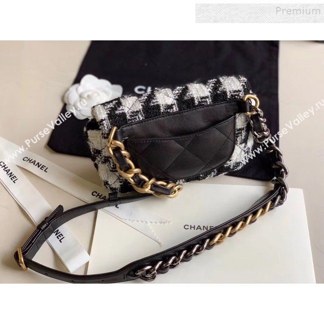Chanel Houndstooth Tweed 19 Belt Bag/Waist Bag AS1163 White/Black 2019 (XING-9121729)