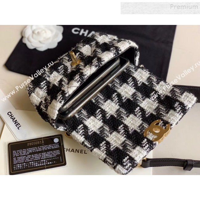 Chanel Houndstooth Tweed 19 Belt Bag/Waist Bag AS1163 White/Black 2019 (XING-9121729)