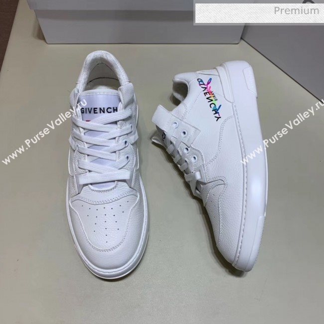 Givenchy Grainy Calfskin Embroidered Logo Sneaker White 2020(For Women and Men) (SH-20031601)