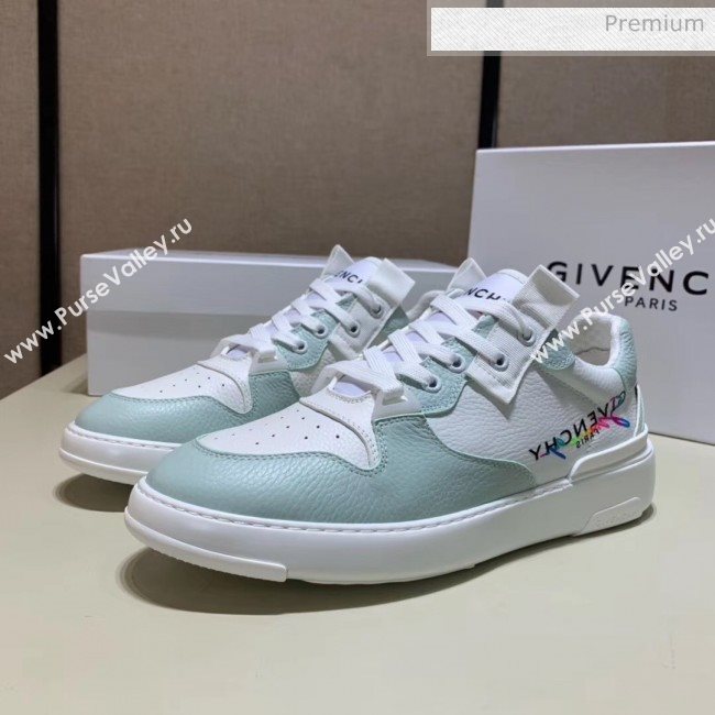 Givenchy Grainy Calfskin Embroidered Logo Sneaker White/Linght Green 2020(For Women and Men) (SH-20031603)