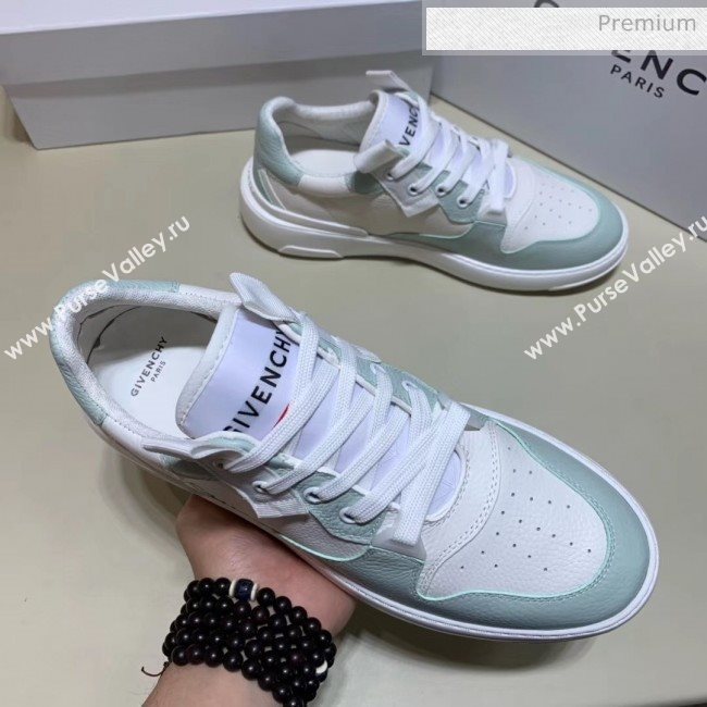 Givenchy Grainy Calfskin Embroidered Logo Sneaker White/Linght Green 2020(For Women and Men) (SH-20031603)