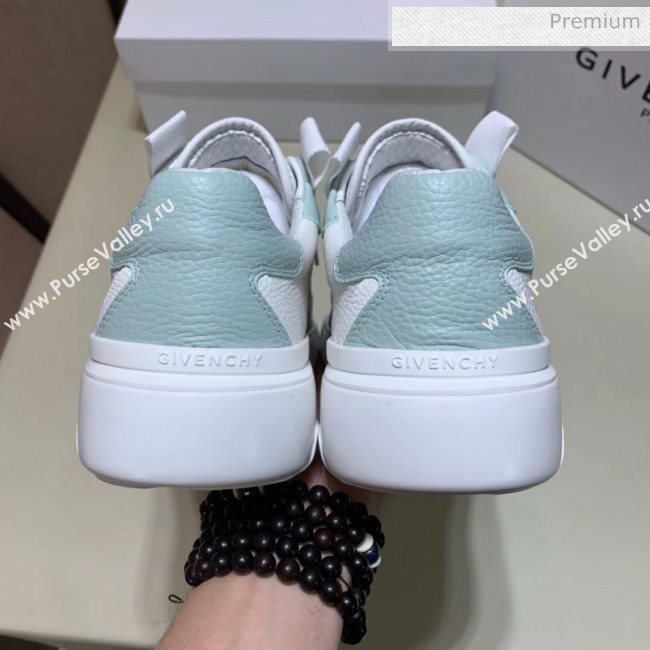 Givenchy Grainy Calfskin Embroidered Logo Sneaker White/Linght Green 2020(For Women and Men) (SH-20031603)