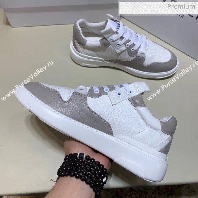 Givenchy Grainy Calfskin Embroidered Logo Sneaker White/Grey 2020(For Women and Men) (SH-20031604)