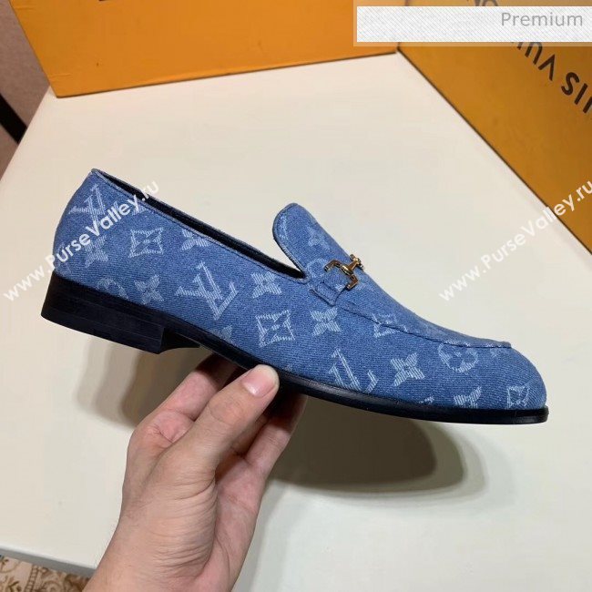 Louis Vuitton Mens Denim Monogram Loafers Blue 2020 (SH-20031614)