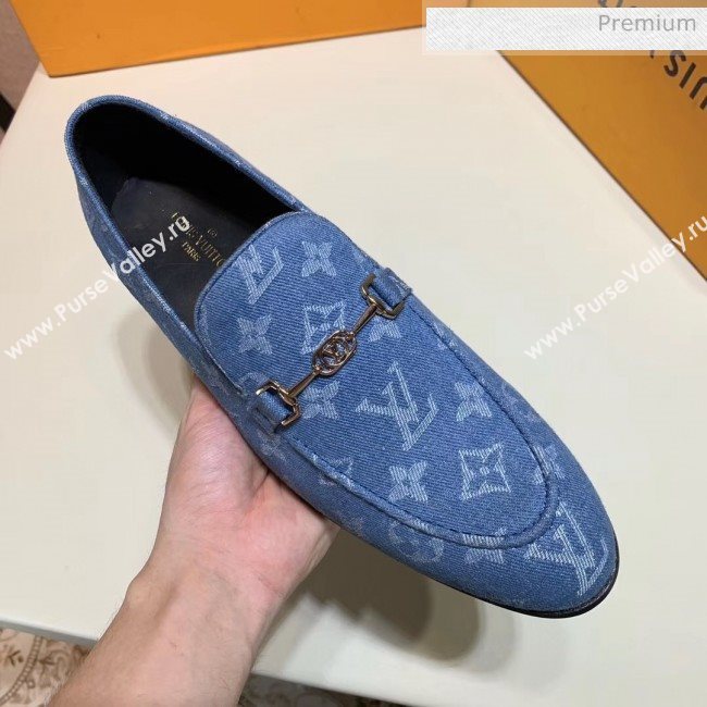 Louis Vuitton Mens Denim Monogram Loafers Blue 2020 (SH-20031614)