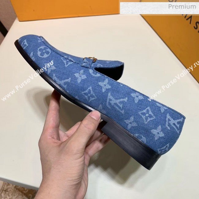 Louis Vuitton Mens Denim Monogram Loafers Blue 2020 (SH-20031614)