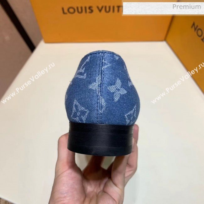 Louis Vuitton Mens Denim Monogram Loafers Blue 2020 (SH-20031614)