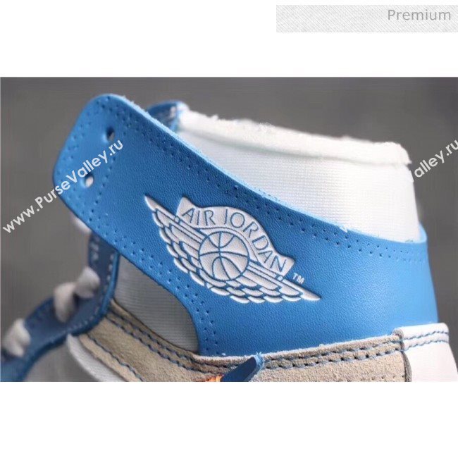 Off-White X AIR JORDAN AJ1 Sneaker Blue 2020(For Women and Men) (GD1038-20031611)