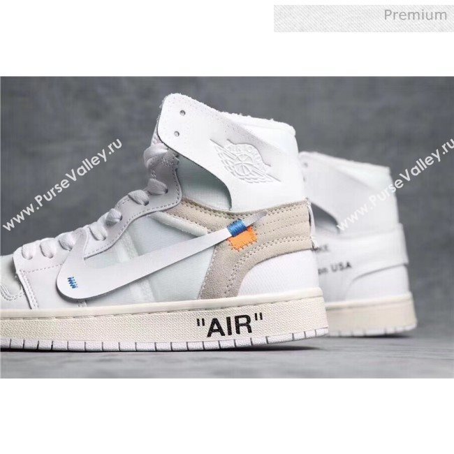 Off-White X AIR JORDAN AJ1 Sneaker White/Beige 2020(For Women and Men) (GD1038-20031612)