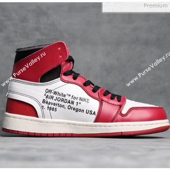 Off-White X AIR JORDAN AJ1 Sneaker Red 2020(For Women and Men) (GD1038-20031613)