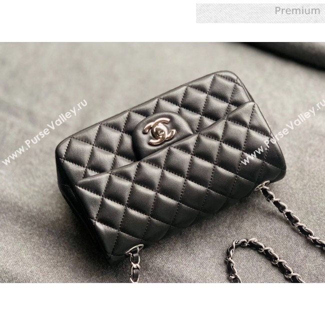 Chanel Quilted Lambskin Classic Small Flap Bag Black With Silver Hardware(Top Quality) (MH-20031617)