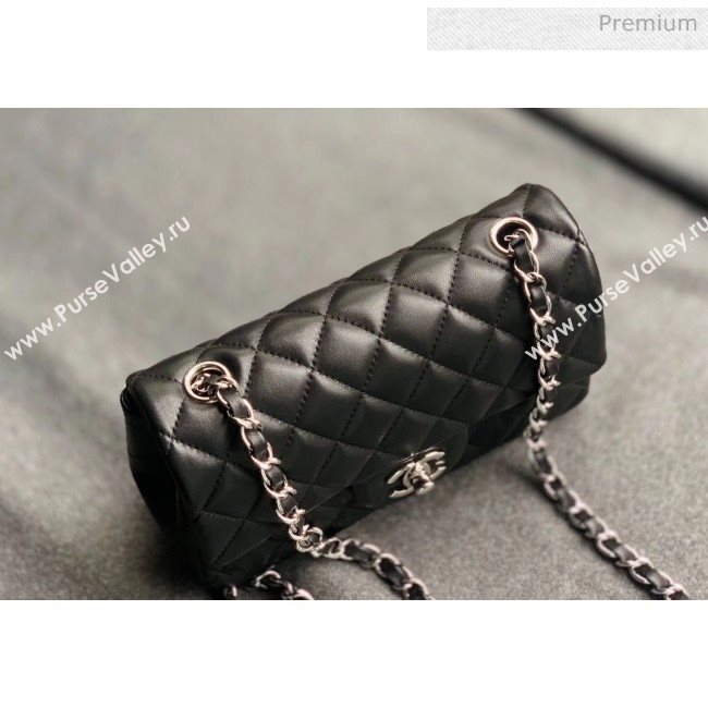 Chanel Quilted Lambskin Classic Small Flap Bag Black With Silver Hardware(Top Quality) (MH-20031617)