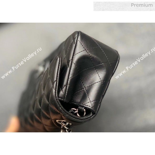 Chanel Quilted Lambskin Classic Small Flap Bag Black With Silver Hardware(Top Quality) (MH-20031617)