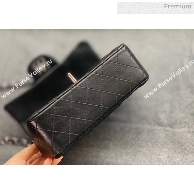 Chanel Quilted Lambskin Classic Small Flap Bag Black With Silver Hardware(Top Quality) (MH-20031617)