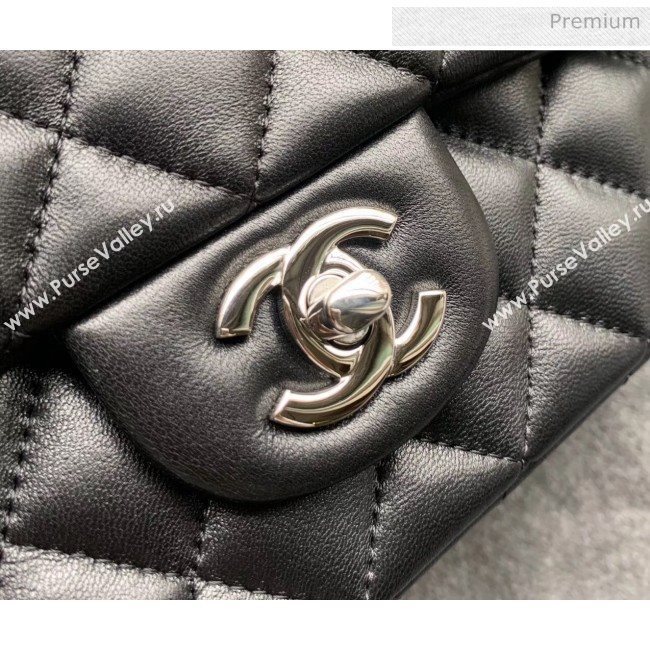 Chanel Quilted Lambskin Classic Small Flap Bag Black With Silver Hardware(Top Quality) (MH-20031617)