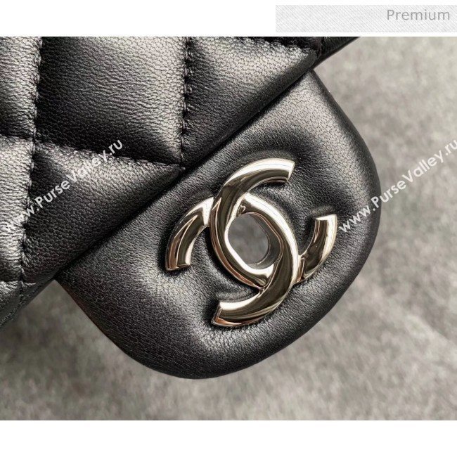 Chanel Quilted Lambskin Classic Small Flap Bag Black With Silver Hardware(Top Quality) (MH-20031617)