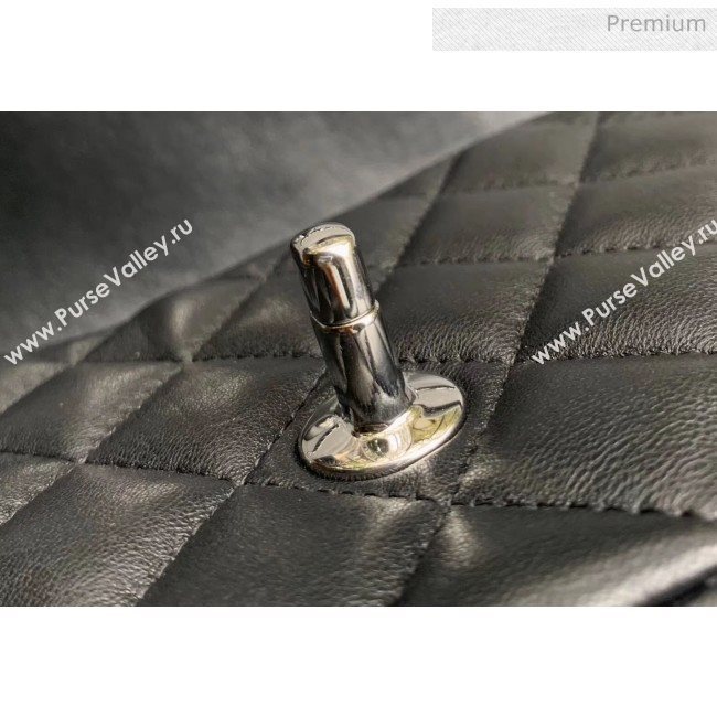 Chanel Quilted Lambskin Classic Small Flap Bag Black With Silver Hardware(Top Quality) (MH-20031617)