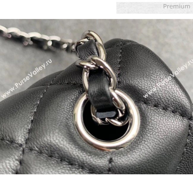 Chanel Quilted Lambskin Classic Small Flap Bag Black With Silver Hardware(Top Quality) (MH-20031617)