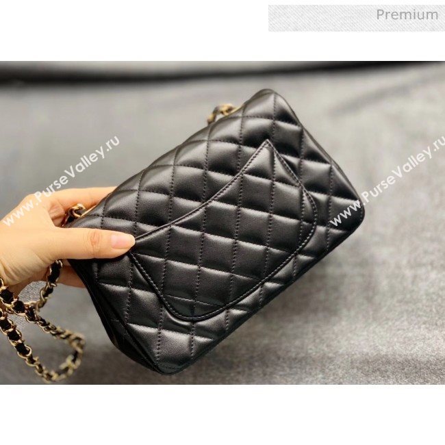 Chanel Quilted Lambskin Classic Small Flap Bag Black With Gold Hardware(Top Quality) (MH-20031618)