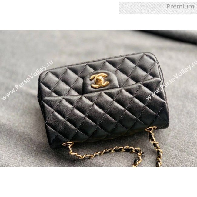 Chanel Quilted Lambskin Classic Small Flap Bag Black With Gold Hardware(Top Quality) (MH-20031618)