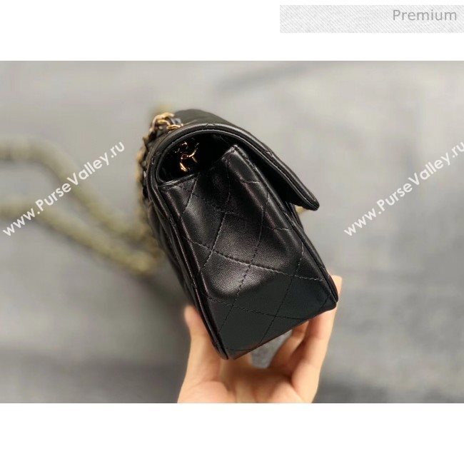 Chanel Quilted Lambskin Classic Small Flap Bag Black With Gold Hardware(Top Quality) (MH-20031618)