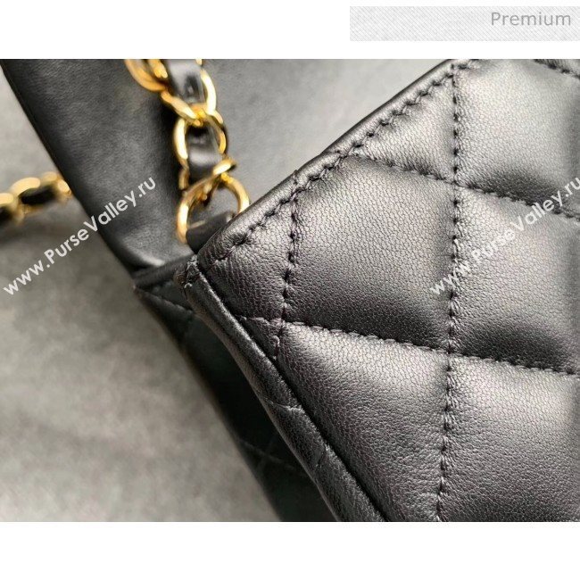 Chanel Quilted Lambskin Classic Small Flap Bag Black With Gold Hardware(Top Quality) (MH-20031618)
