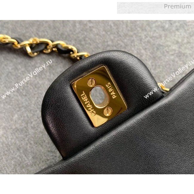 Chanel Quilted Lambskin Classic Small Flap Bag Black With Gold Hardware(Top Quality) (MH-20031618)