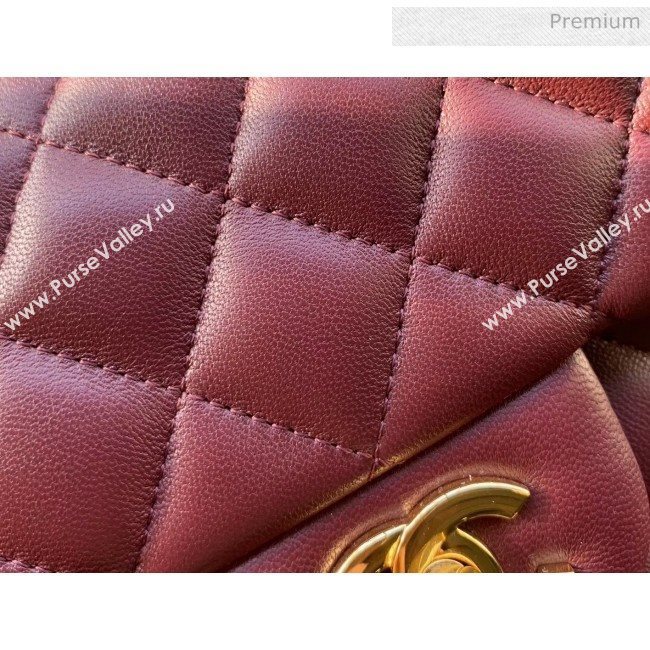 Chanel Quilted Lambskin Classic Small Flap Bag Burgundy With Gold Hardware(Top Quality) (MH-20031620)